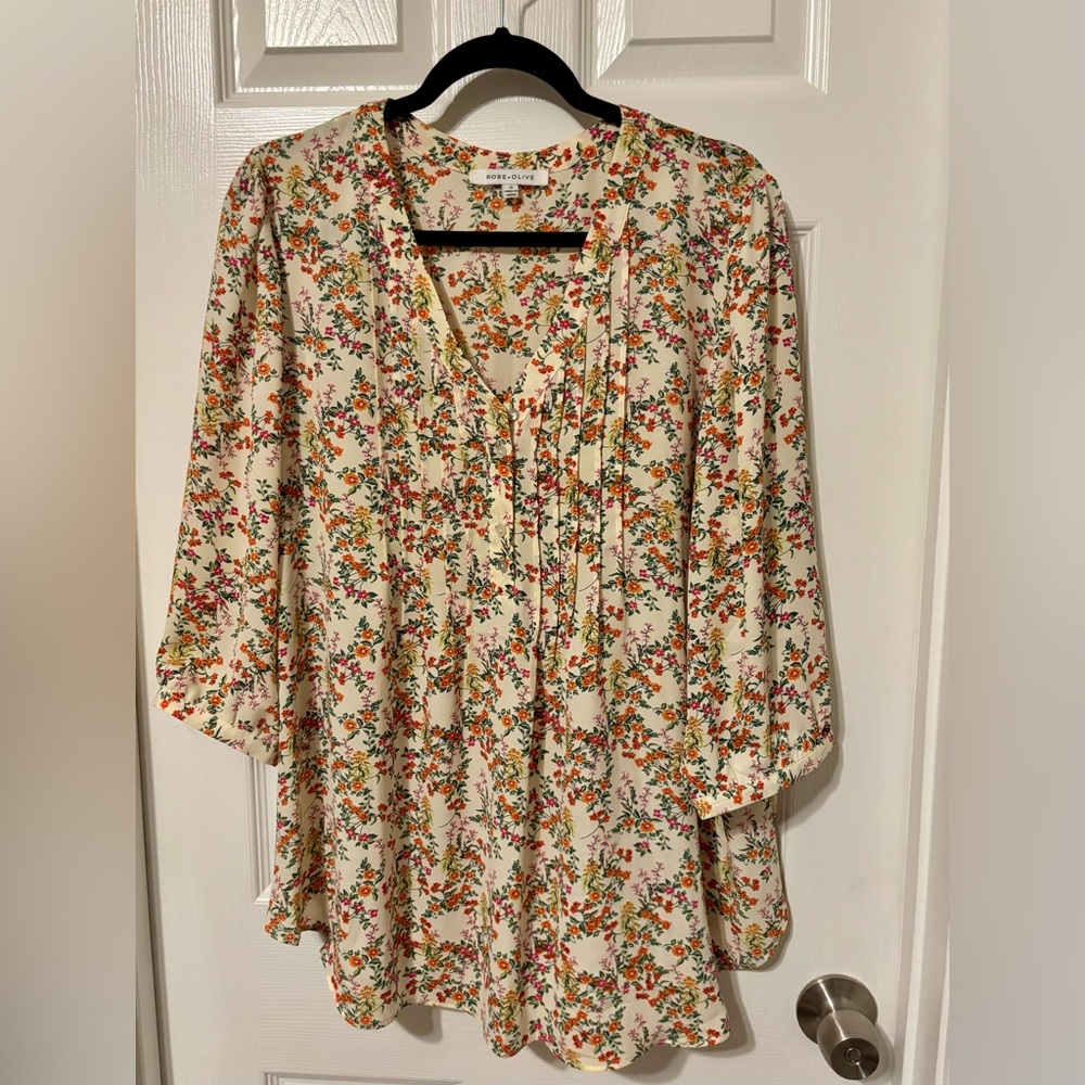 Rose & Olive Multicolor Floral Tunic